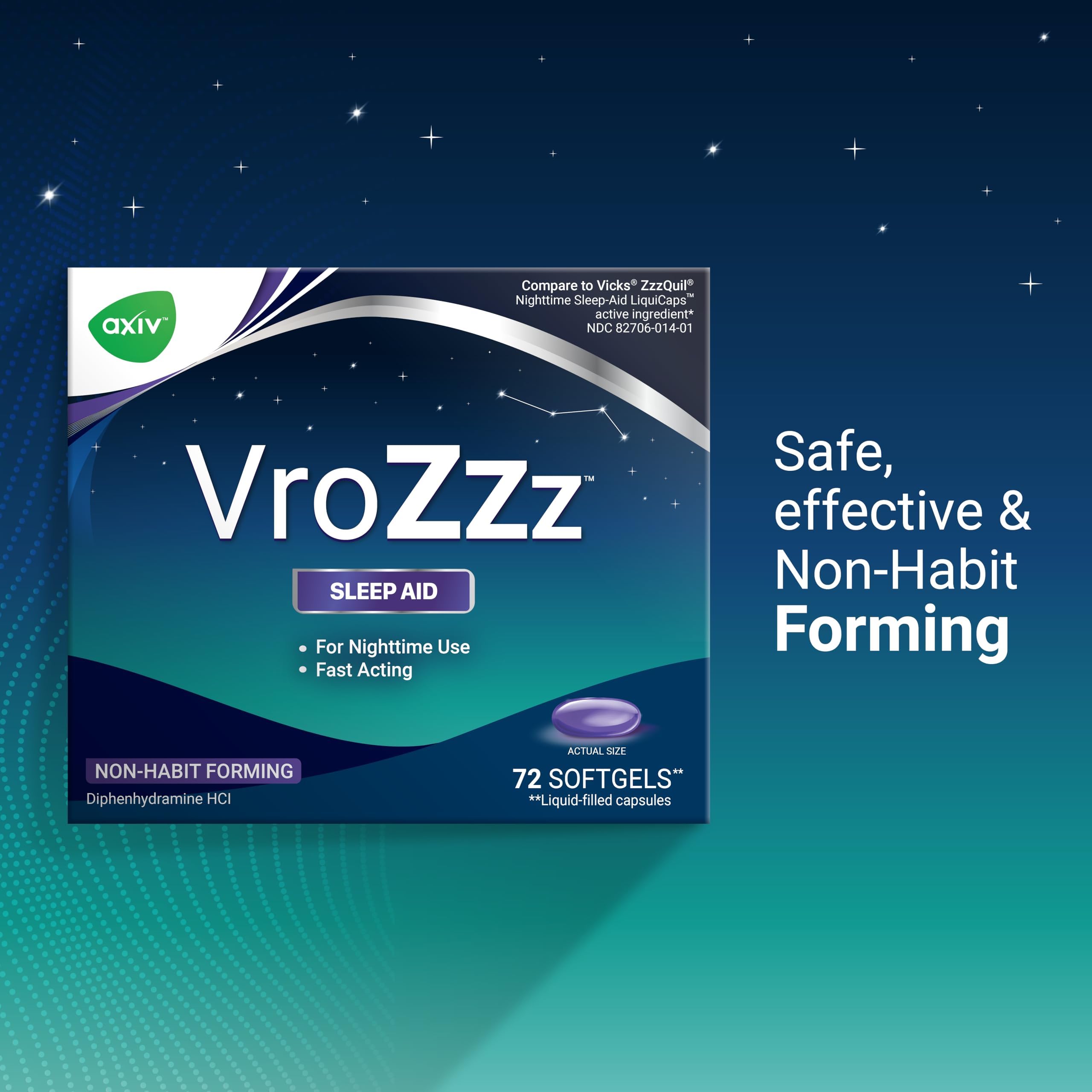 AXIV VroZzz Softgels side view showing capsule