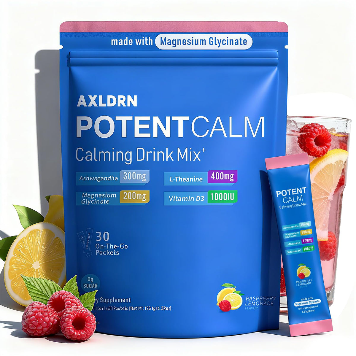 Axldrn PotentCalm Drink Mix 135g front view