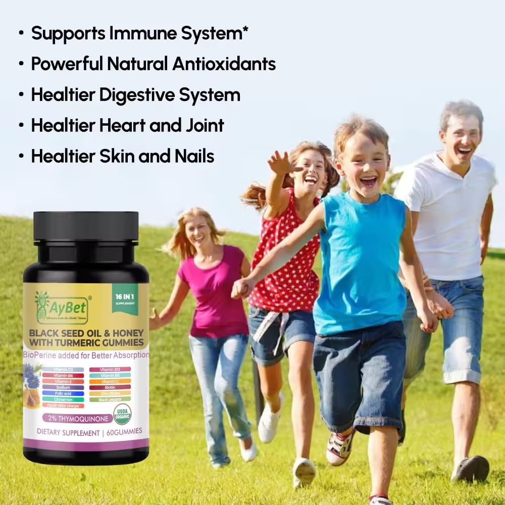 AyBet Black Seed Oil & Honey Gummies close-up