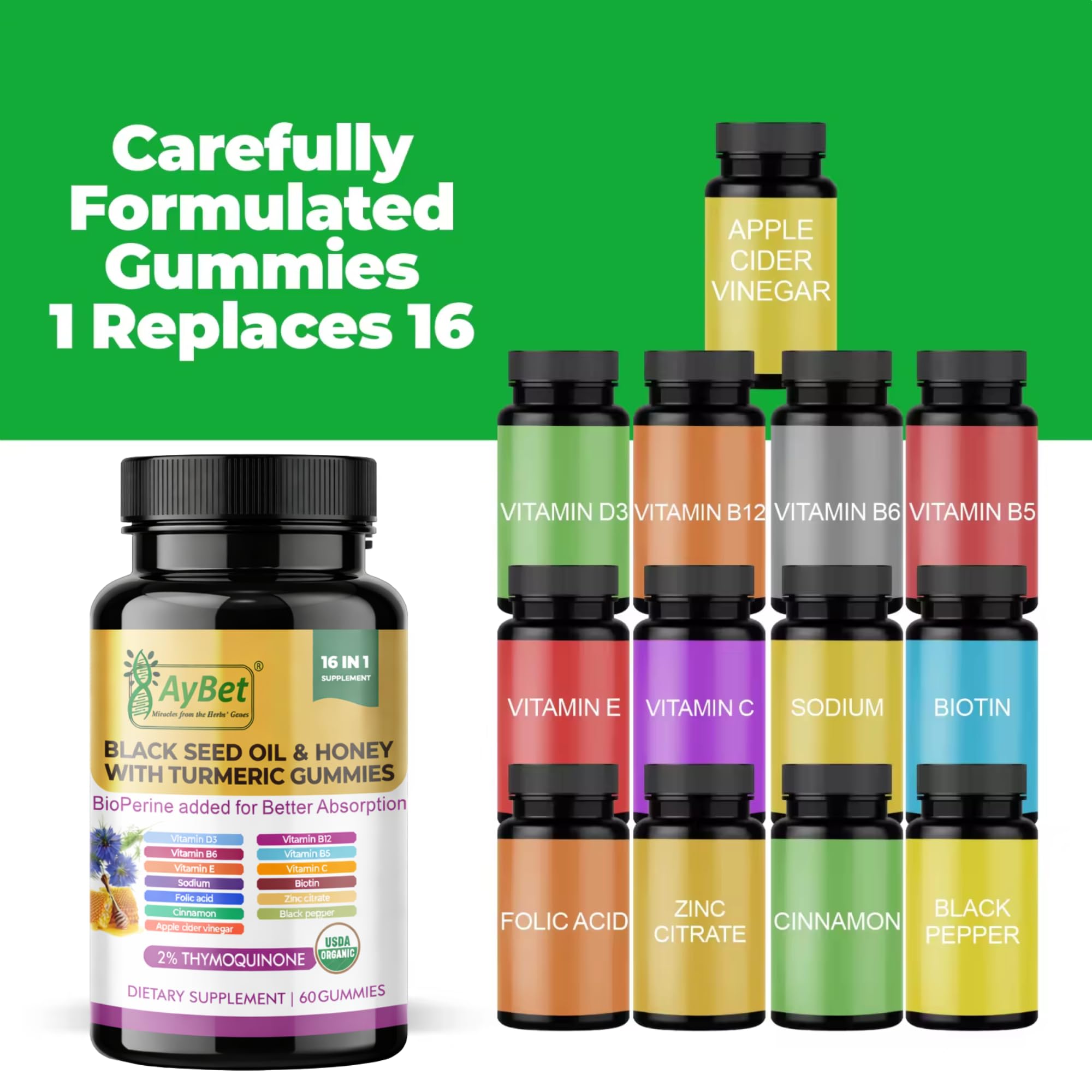 AyBet Black Seed Oil & Honey Gummies packaging