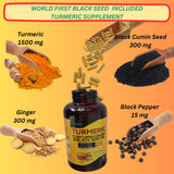 AyBet Turmeric Curcumin Ginger & Black Seed Oil Capsules side view