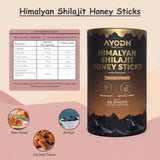 AYODH Shilajit Honey Sticks on a wooden table