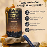 AYODH Shilajit Honey Sticks packaging side view