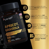 Ayorish Apricot Graviola Capsules with fresh apricots and soursop