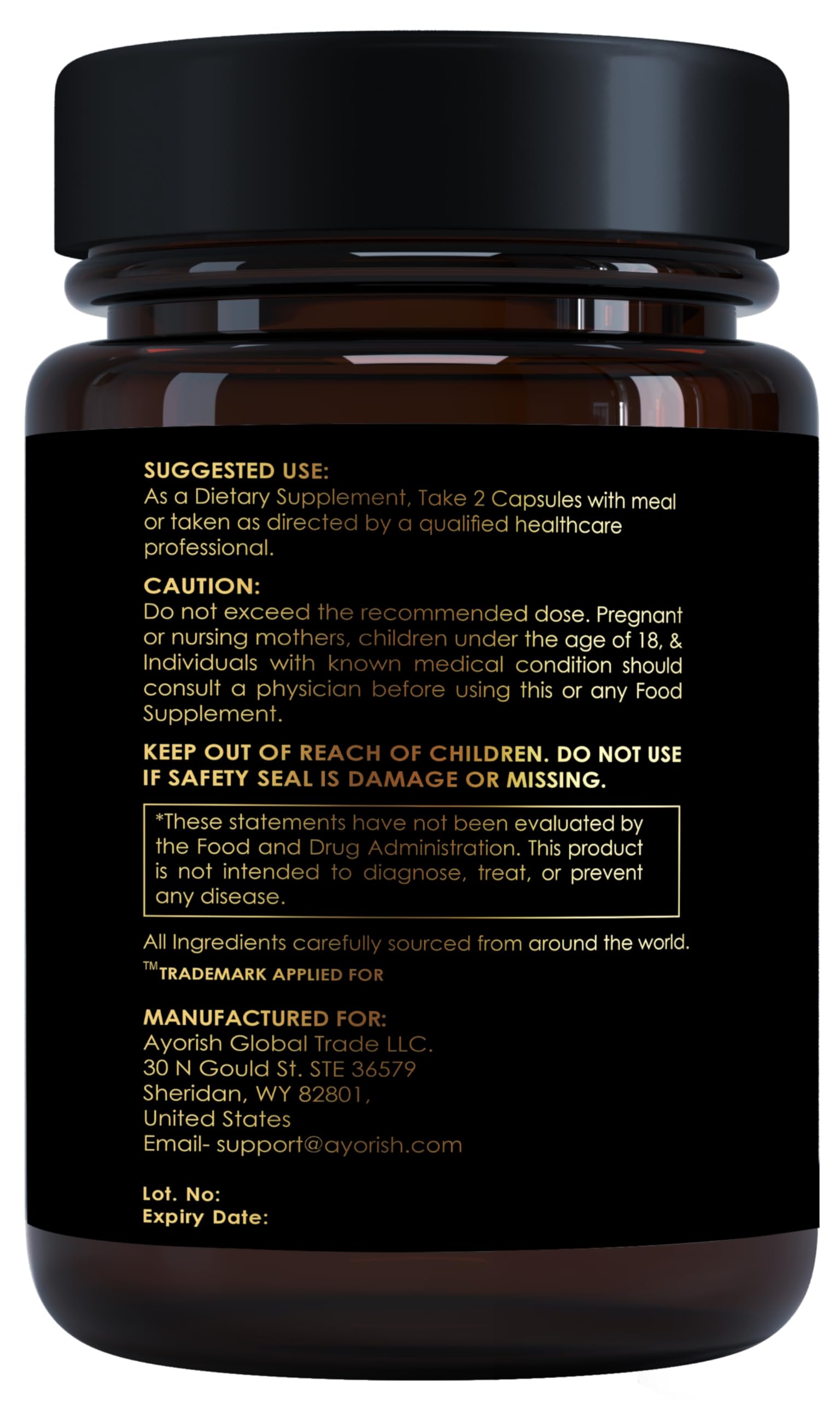 Ayorish Berberine Supplement capsules close-up