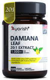 Ayorish Damiana Capsules showing the capsule size and shape