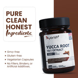 Ayorish Yucca Root Capsules 500mg bottle with a measuring spoon