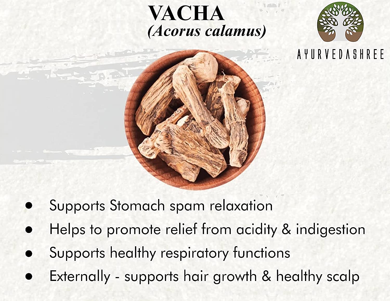 AYURVEDASHREE Acorus Calamus Root Powder packaging side view