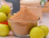 AYURVEDASHREE Amla Powder 100g side view showing packaging dimensions