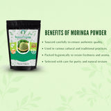 AYURVEDASHREE Moringa Leaf Powder on a wooden table