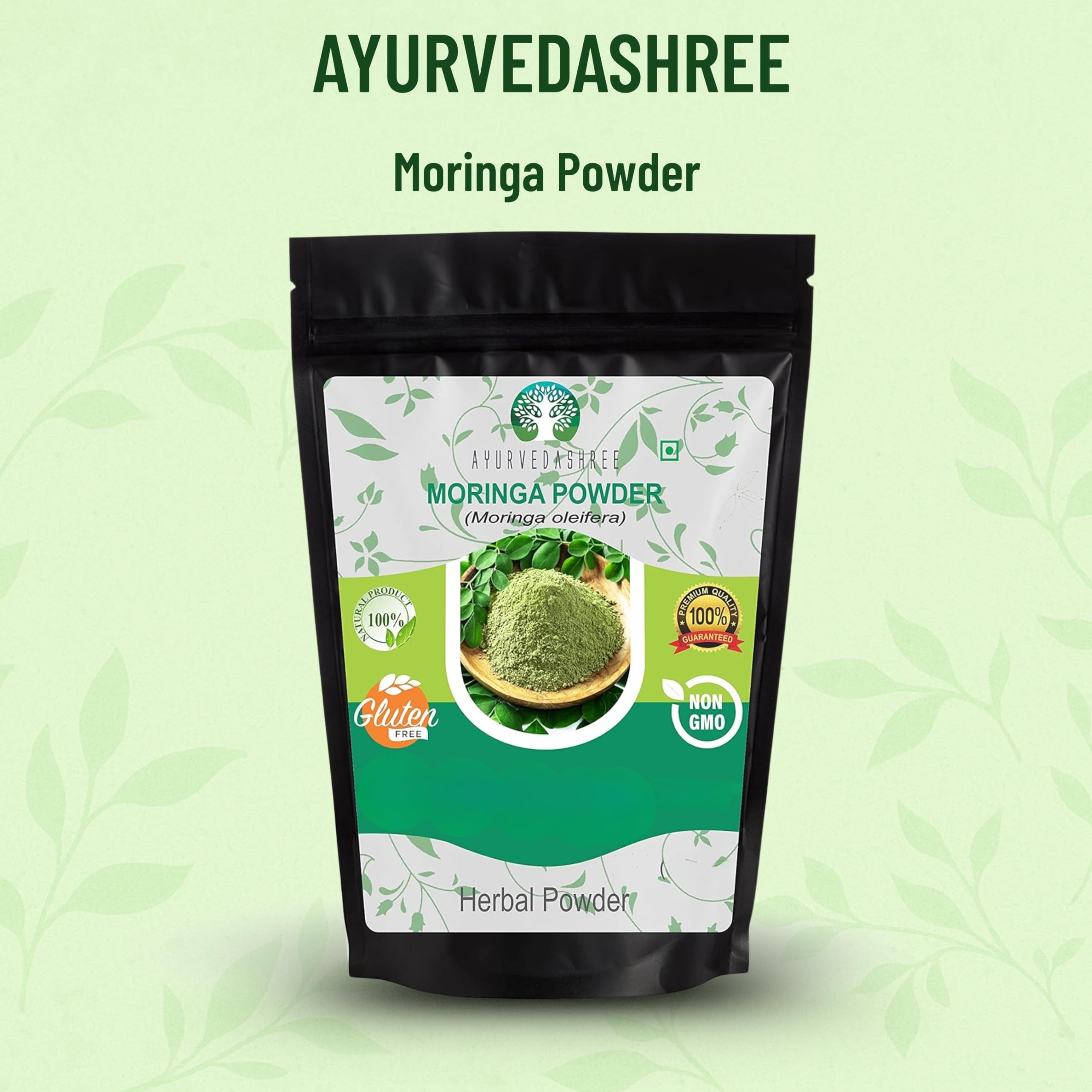 AYURVEDASHREE Moringa Leaf Powder packaging