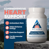 Ayush Herbs Arjuna Heart Supplement caplets close-up