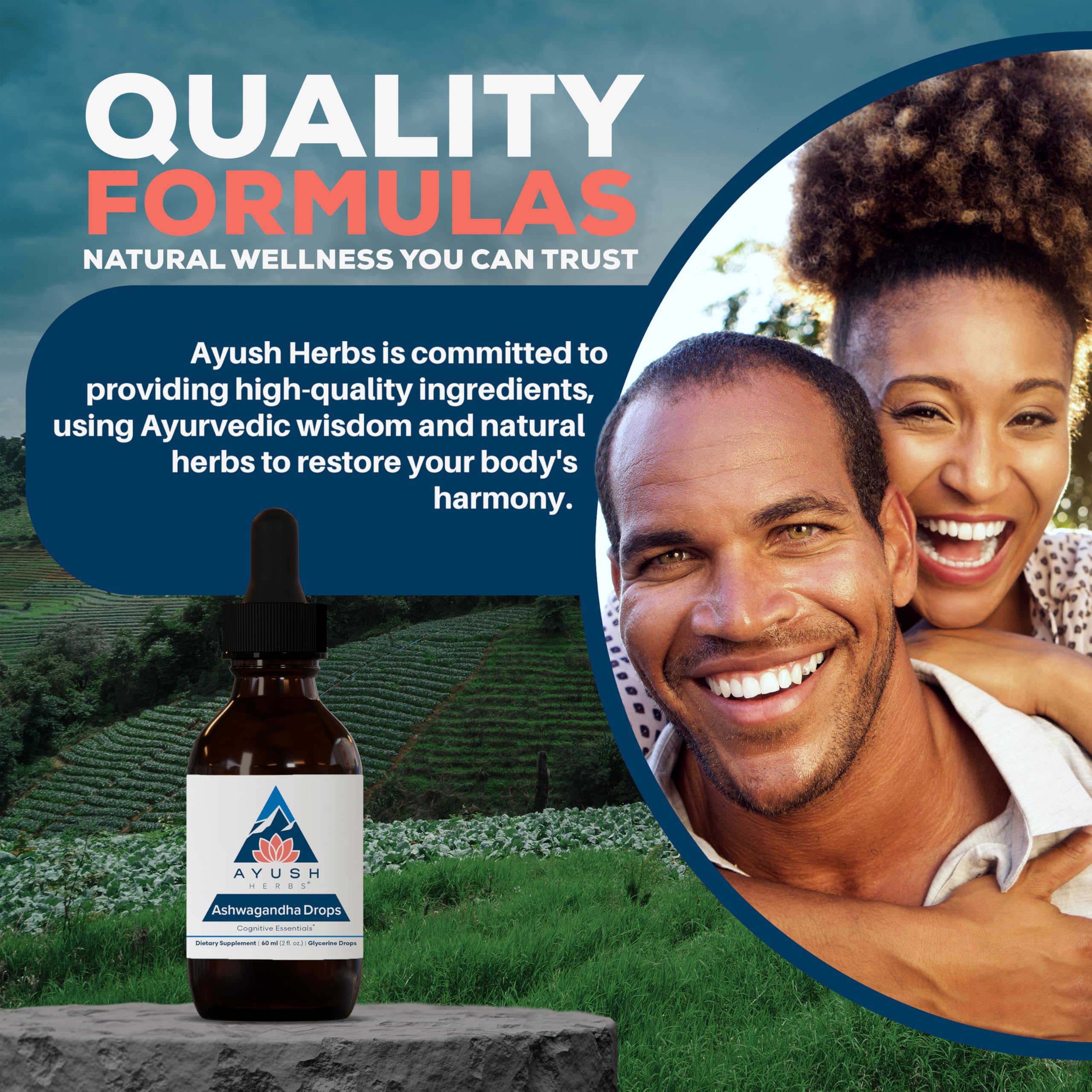 Ayush Herbs Ashwagandha Liquid Drops 500mg packaging details
