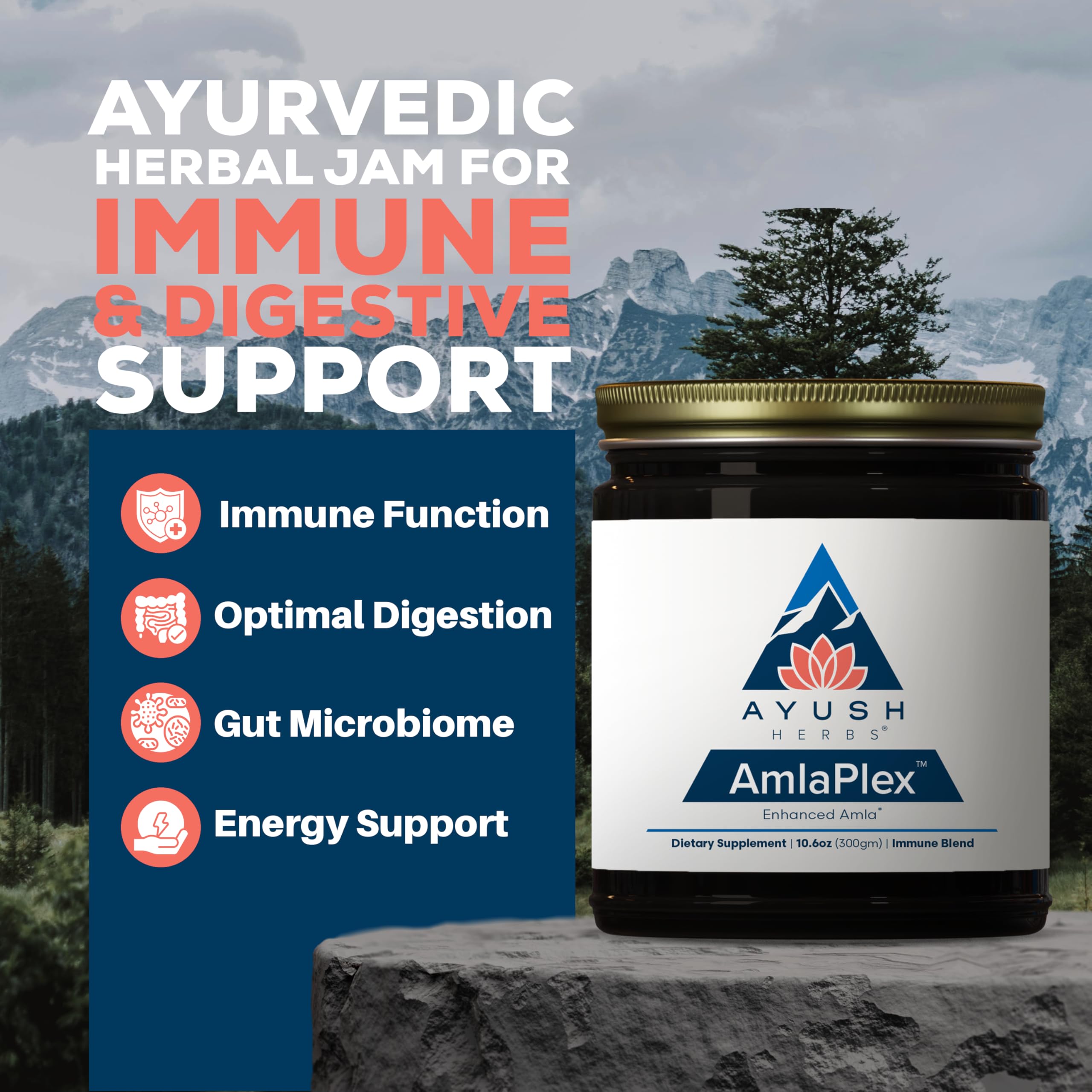Ayush Herbs Chyawanprash Amla Jam 18g jar with lid