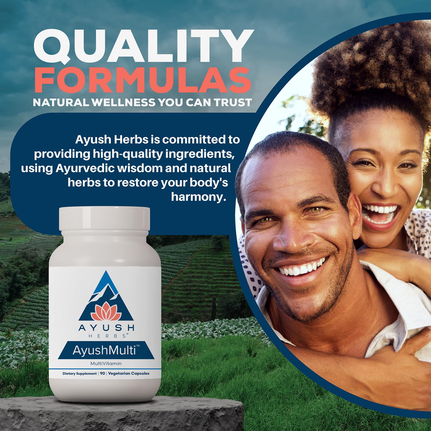 Ayush Herbs Flucomune supplement with a measuring spoon