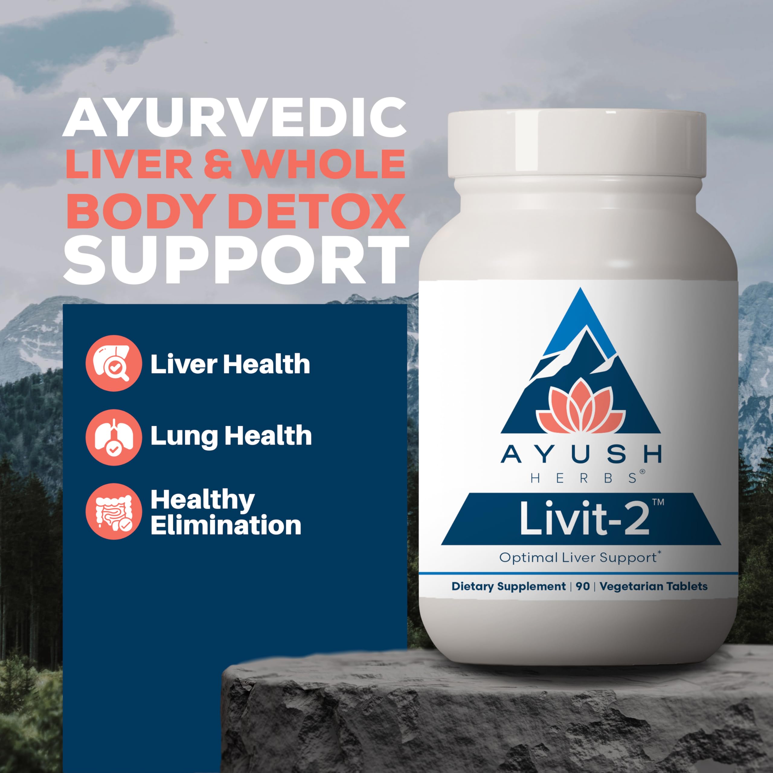 Ayush Herbs Liver Support Supplement 91g back view with ingredients