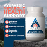 Ayush Herbs supplement bottle side view with label