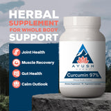 Ayush Herbs Turmeric Curcumin Supplement bottle side view