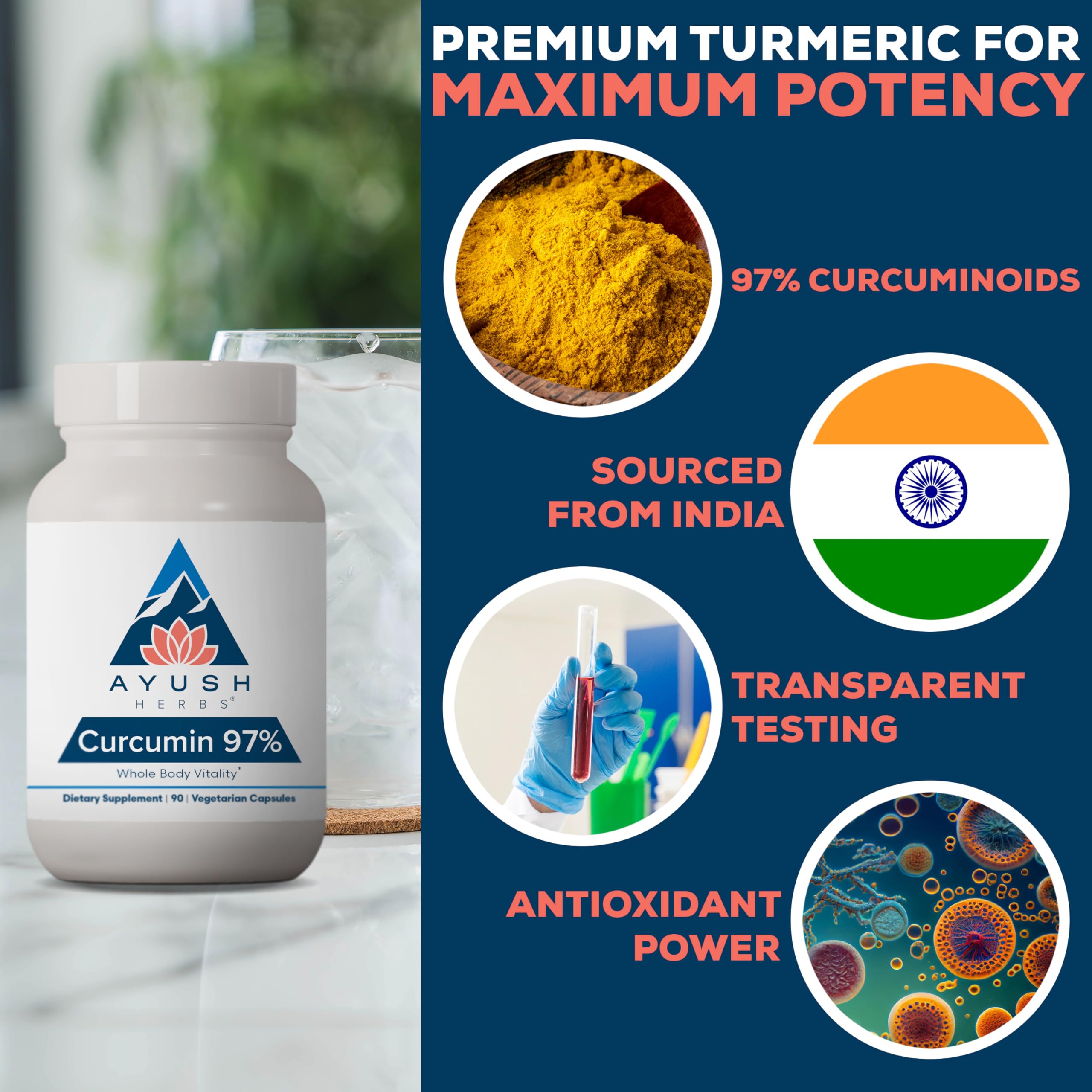 Ayush Herbs Turmeric Curcumin Supplement ingredients list