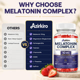 Azirkiro Melatonin Gummies 10mg with a glass of water