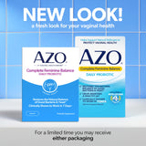 AZO Complete Feminine Balance Probiotic 30 Capsules back view with ingredients