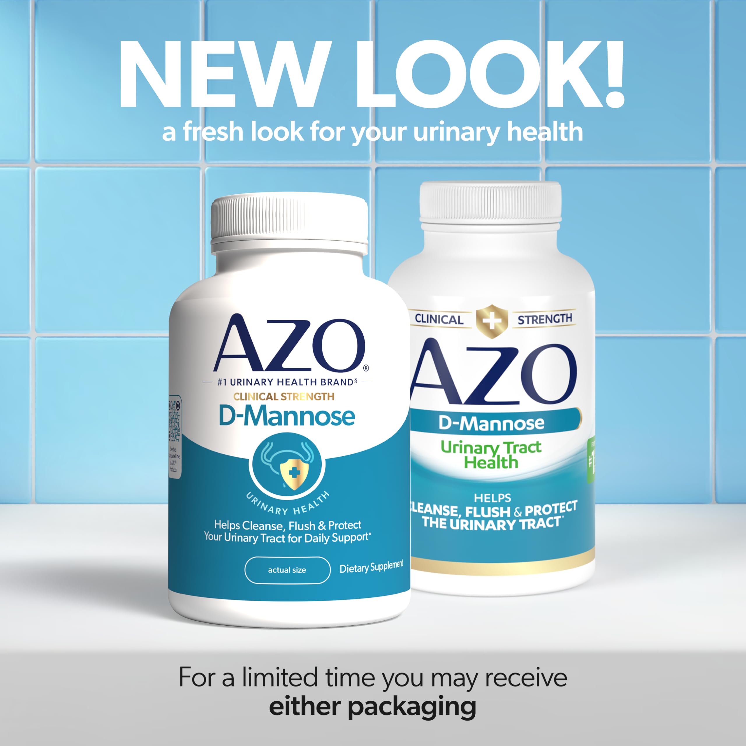 AZO D-Mannose supplement easy to swallow capsules close-up