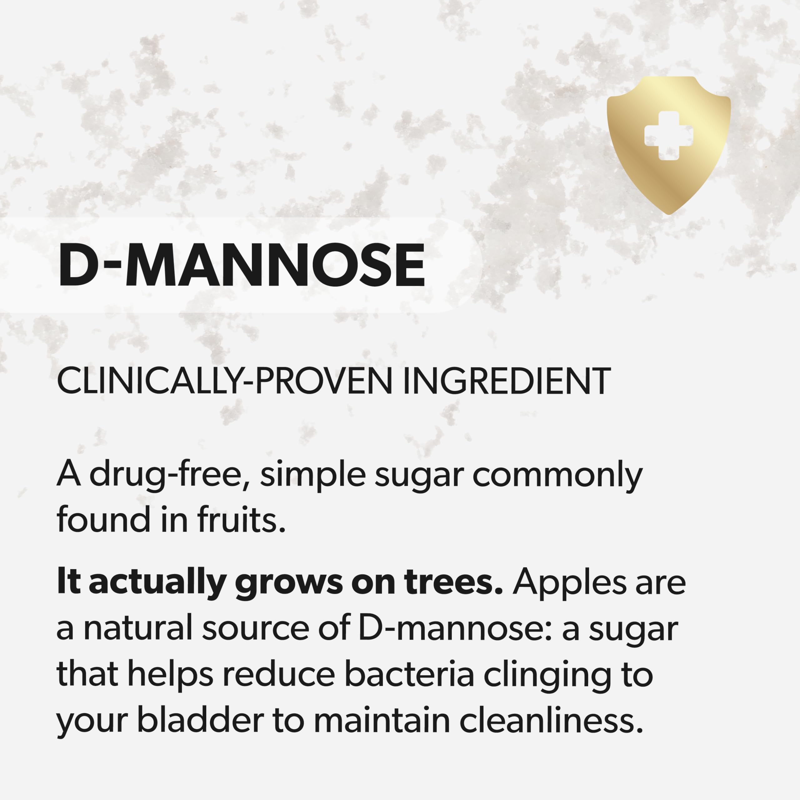 AZO D-Mannose supplement ingredients list on back