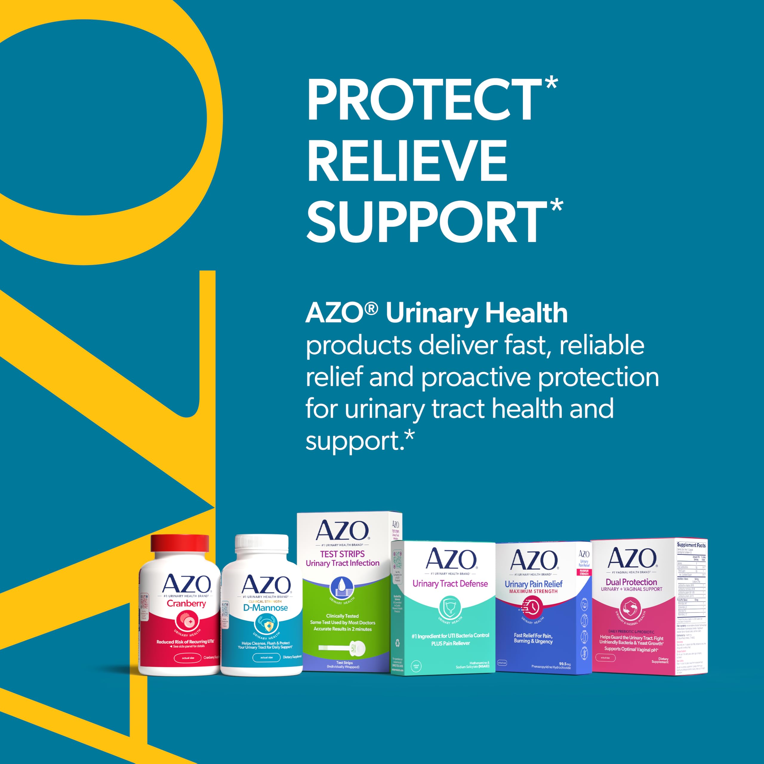 AZO D-Mannose supplement packaging with product dimensions