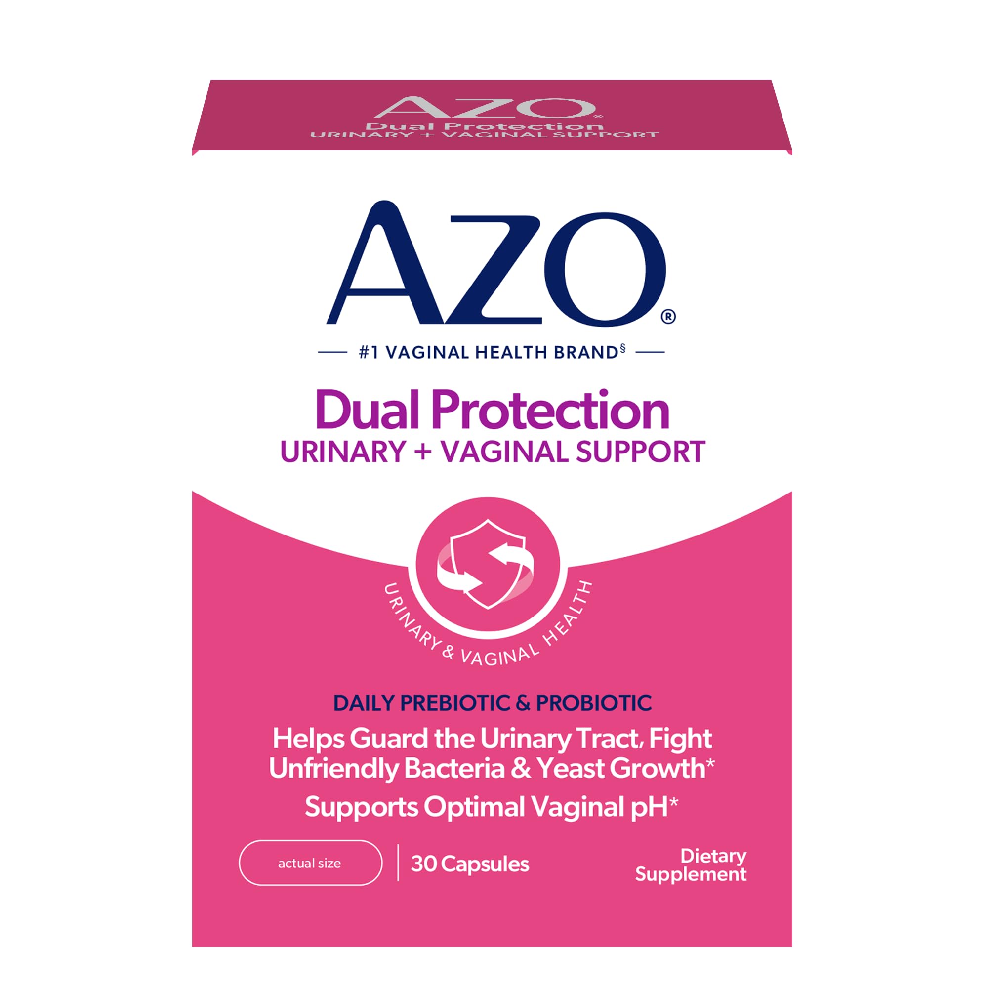 AZO Dual Protection Probiotic Capsules front view