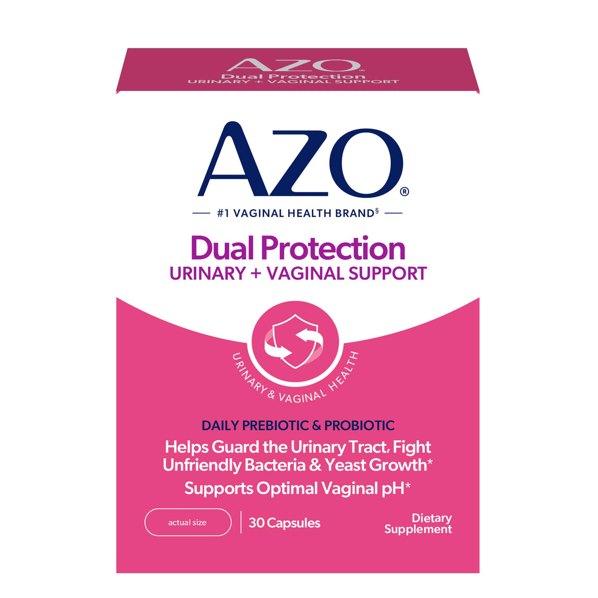 AZO Dual Protection Probiotic Capsules front view