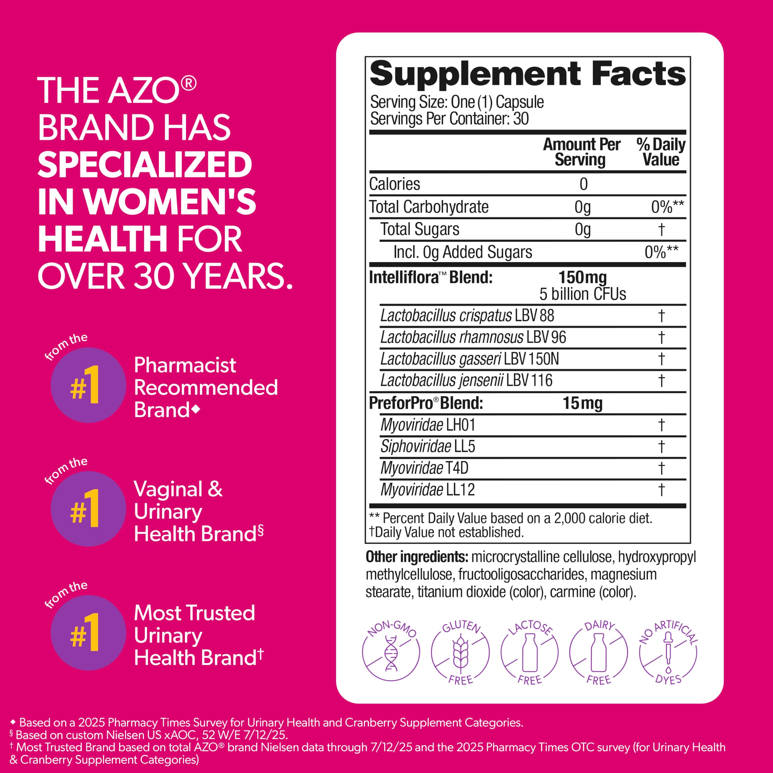 AZO Dual Protection Probiotic Capsules on a wooden table