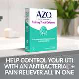 AZO Urinary Health Dual Action Formula on a bathroom countertop