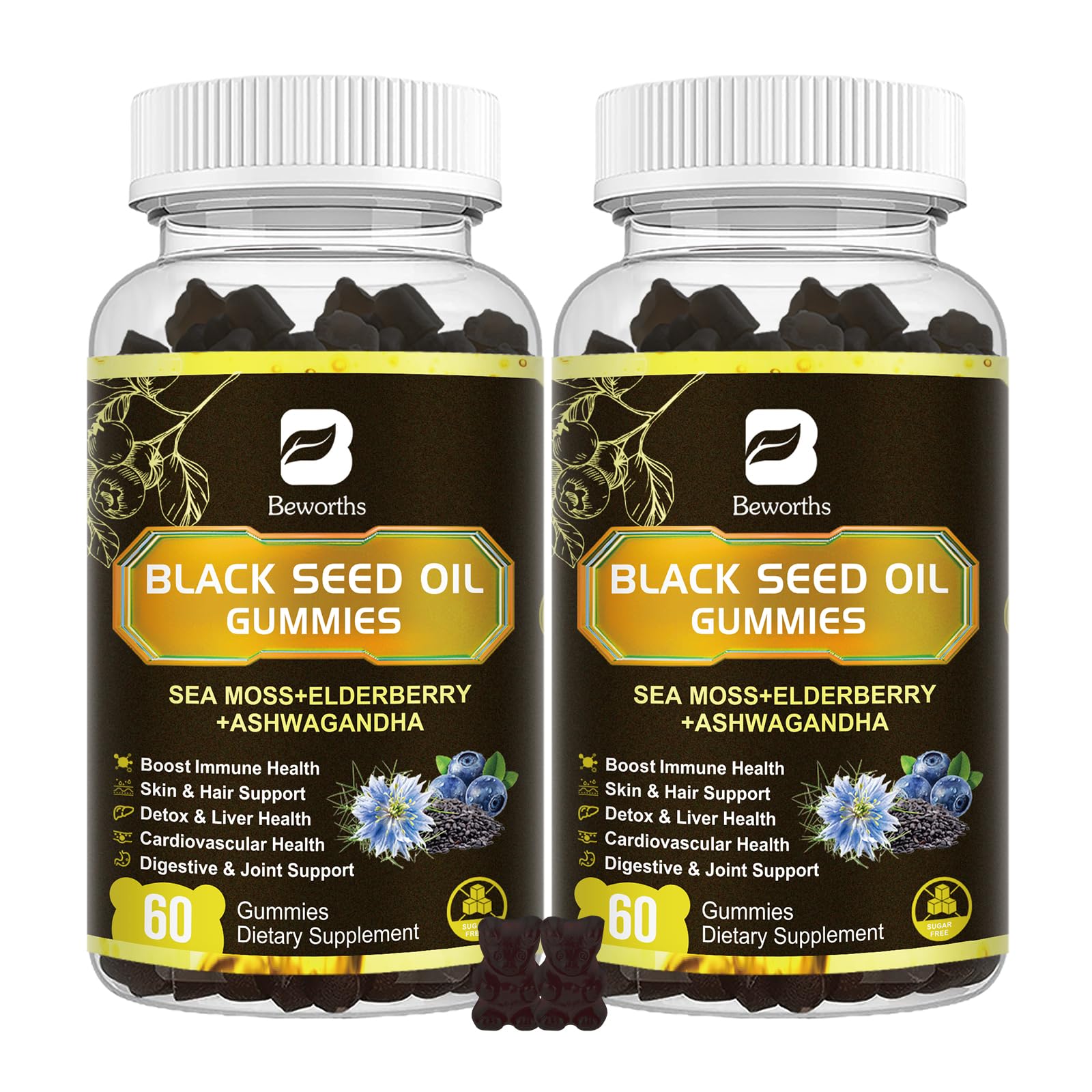 B BEWORTHS Black Seed Oil Gummies front view packaging