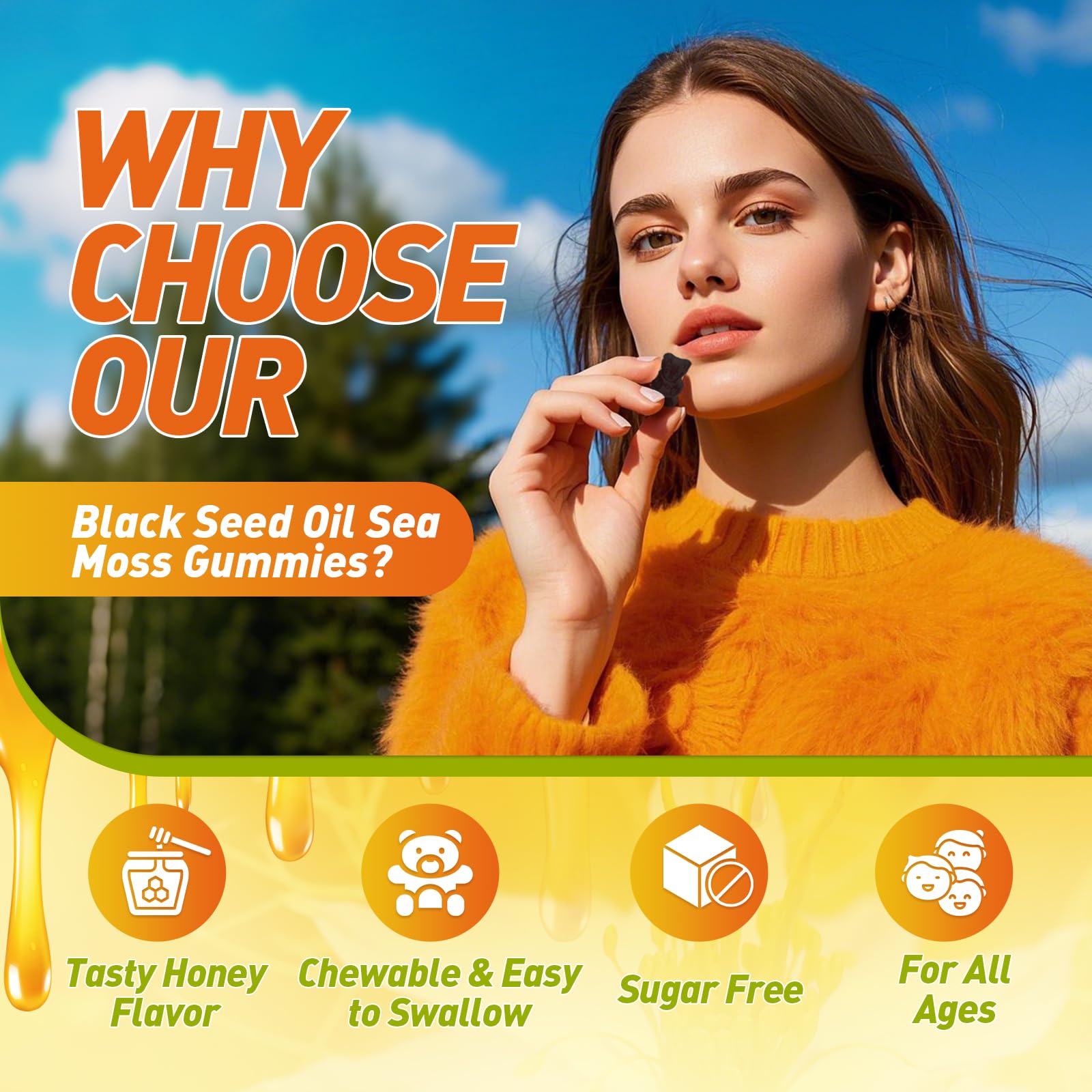 B BEWORTHS Black Seed Oil Sea Moss Gummies ingredients list