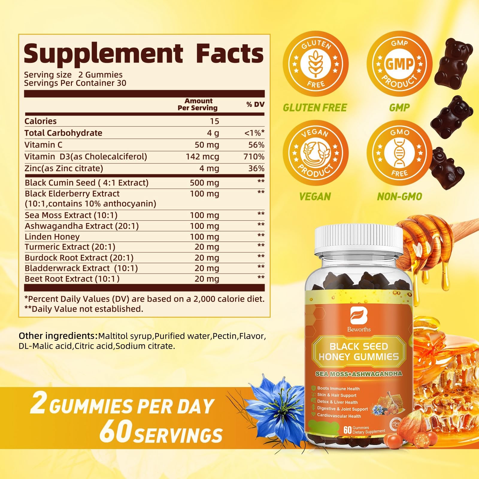 B BEWORTHS Black Seed Oil Sea Moss Gummies lifestyle scene