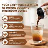 B BEWORTHS Instant Mushroom Coffee Blend serving suggestion