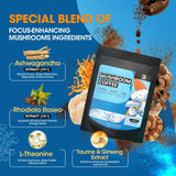 B BEWORTHS Mushroom Coffee Powder Blend mixed in a cup