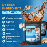 B BEWORTHS Mushroom Coffee Powder Blend on a kitchen counter
