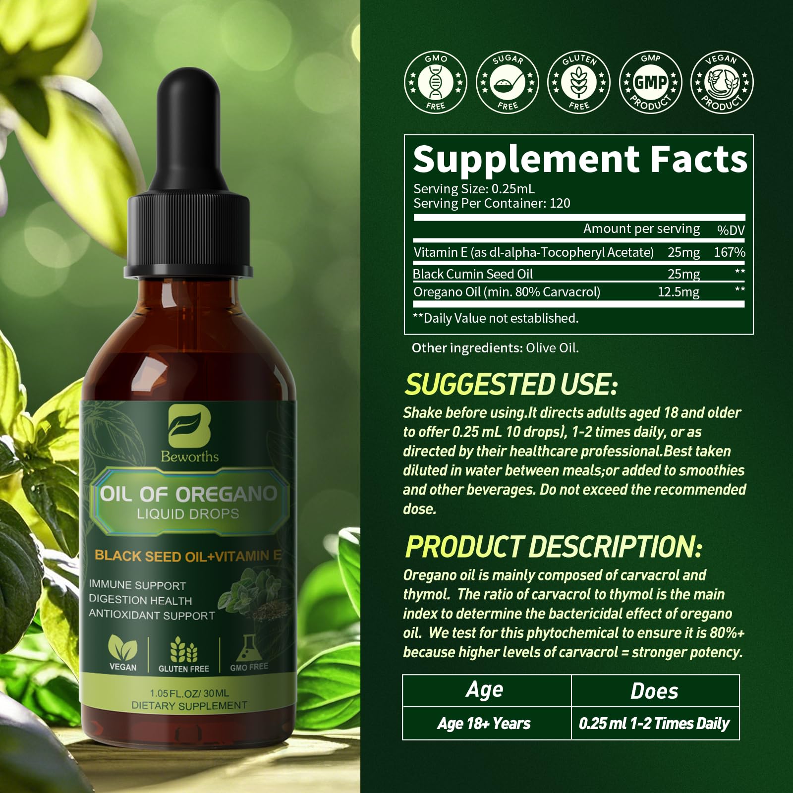 B BEWORTHS Oregano Oil Drops lifestyle scene