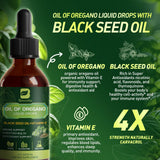 B BEWORTHS Oregano Oil Drops liquid drops in a spoon
