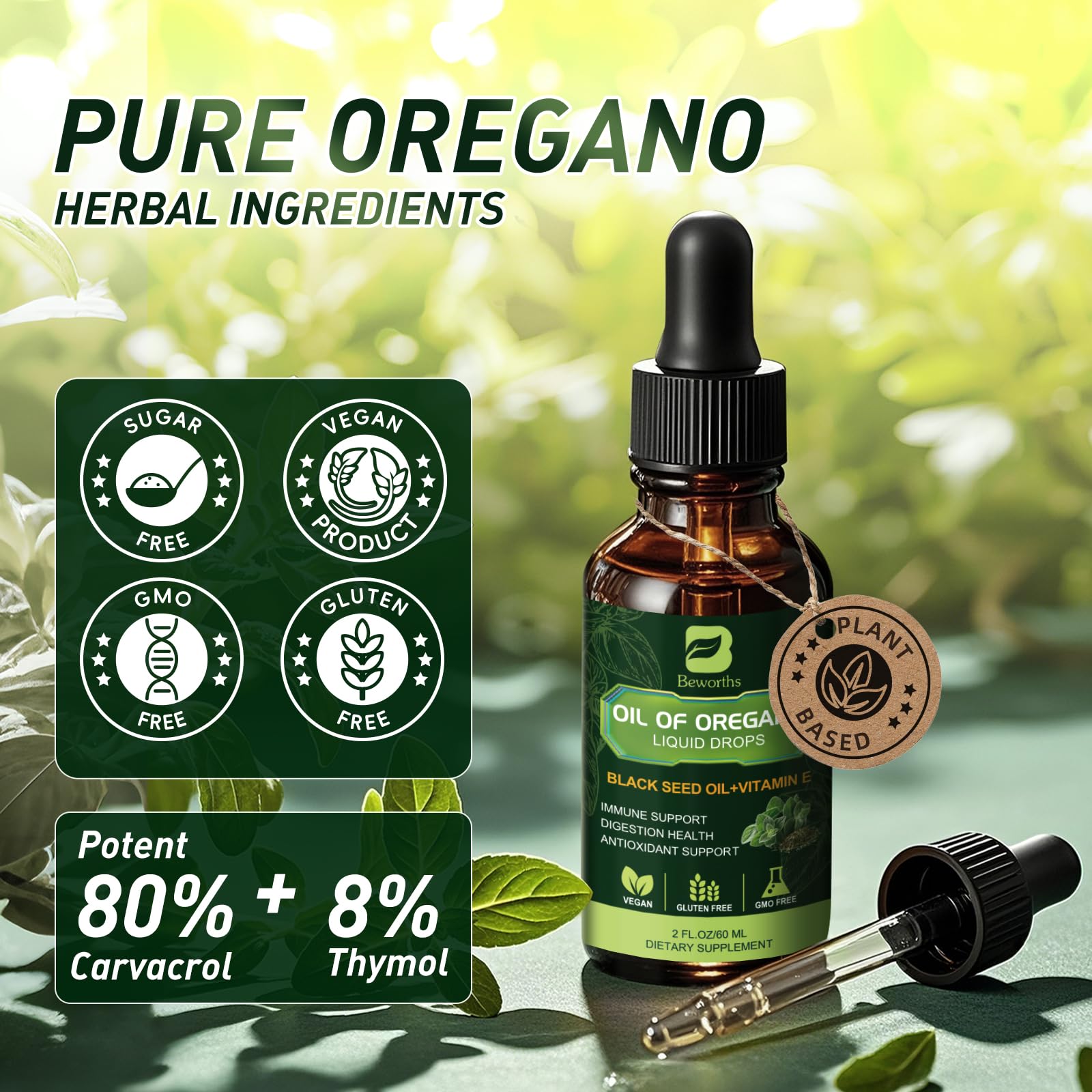 B BEWORTHS Oregano Oil Drops packaging details