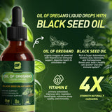B BEWORTHS Oregano Oil Drops with dropper in use