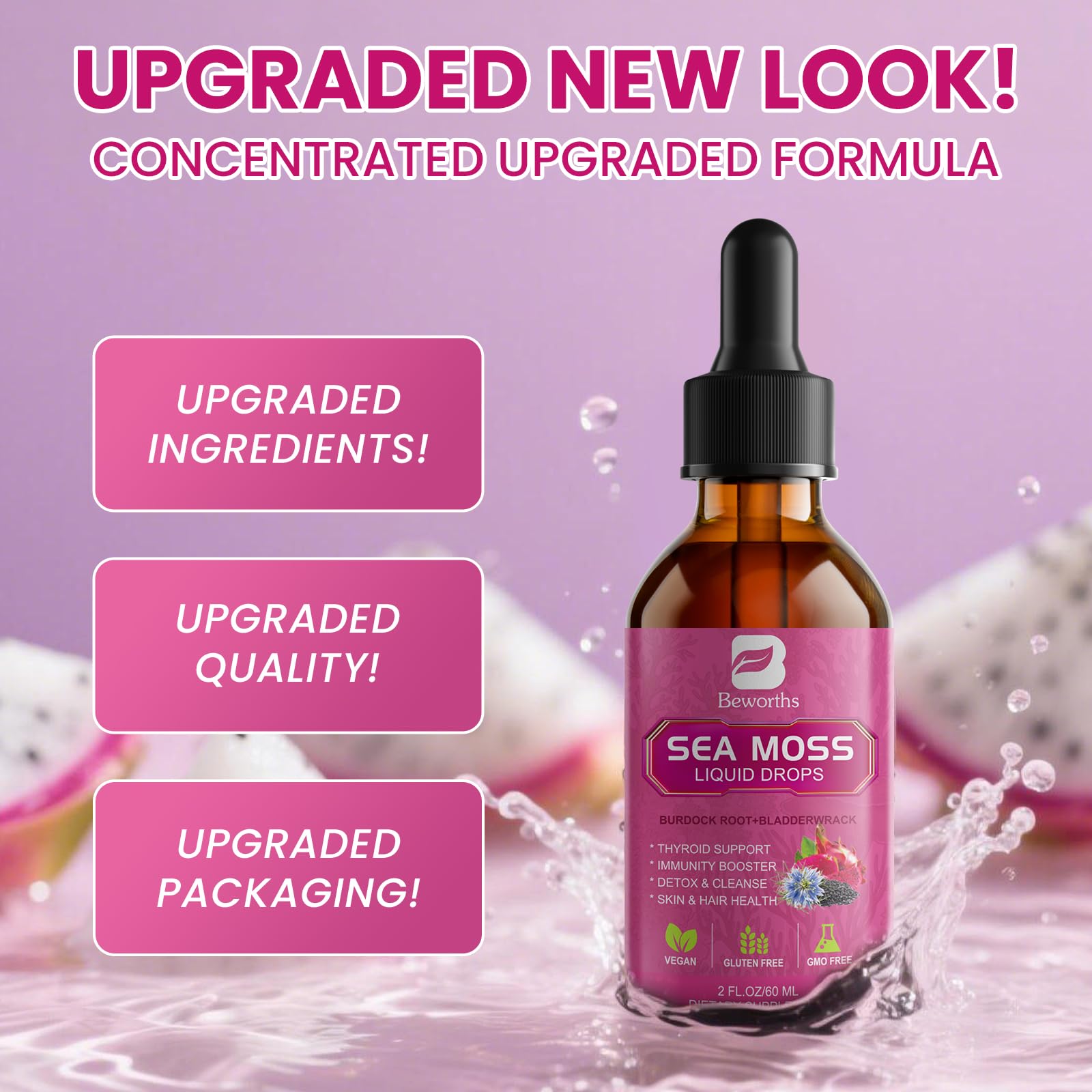 B BEWORTHS Sea Moss Liquid Drops dropper close-up