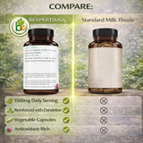 B-Experts Milk Thistle & Dandelion Root capsules close-up