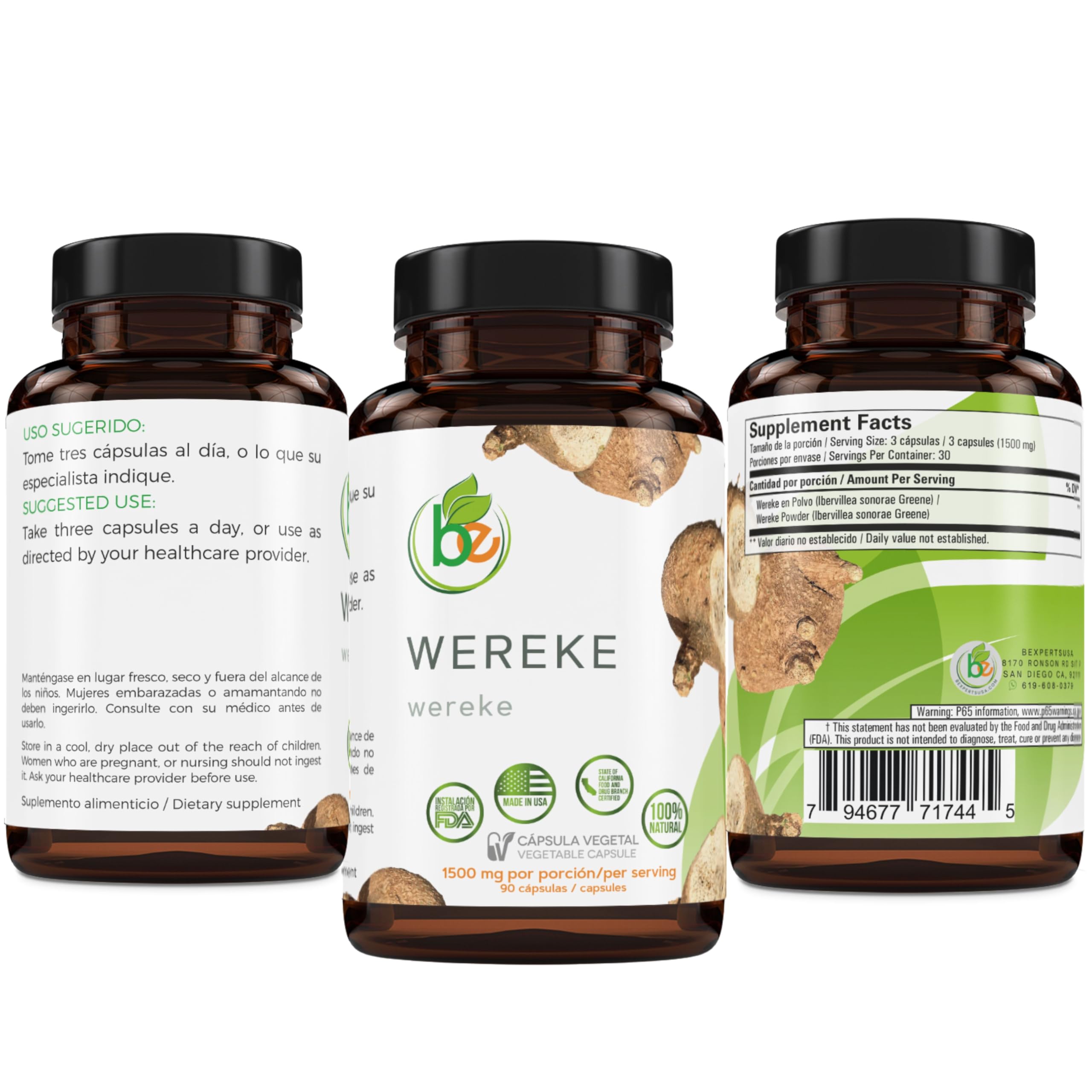 B-Experts Wereke Root 1500 mg Vegan Capsules in a natural setting