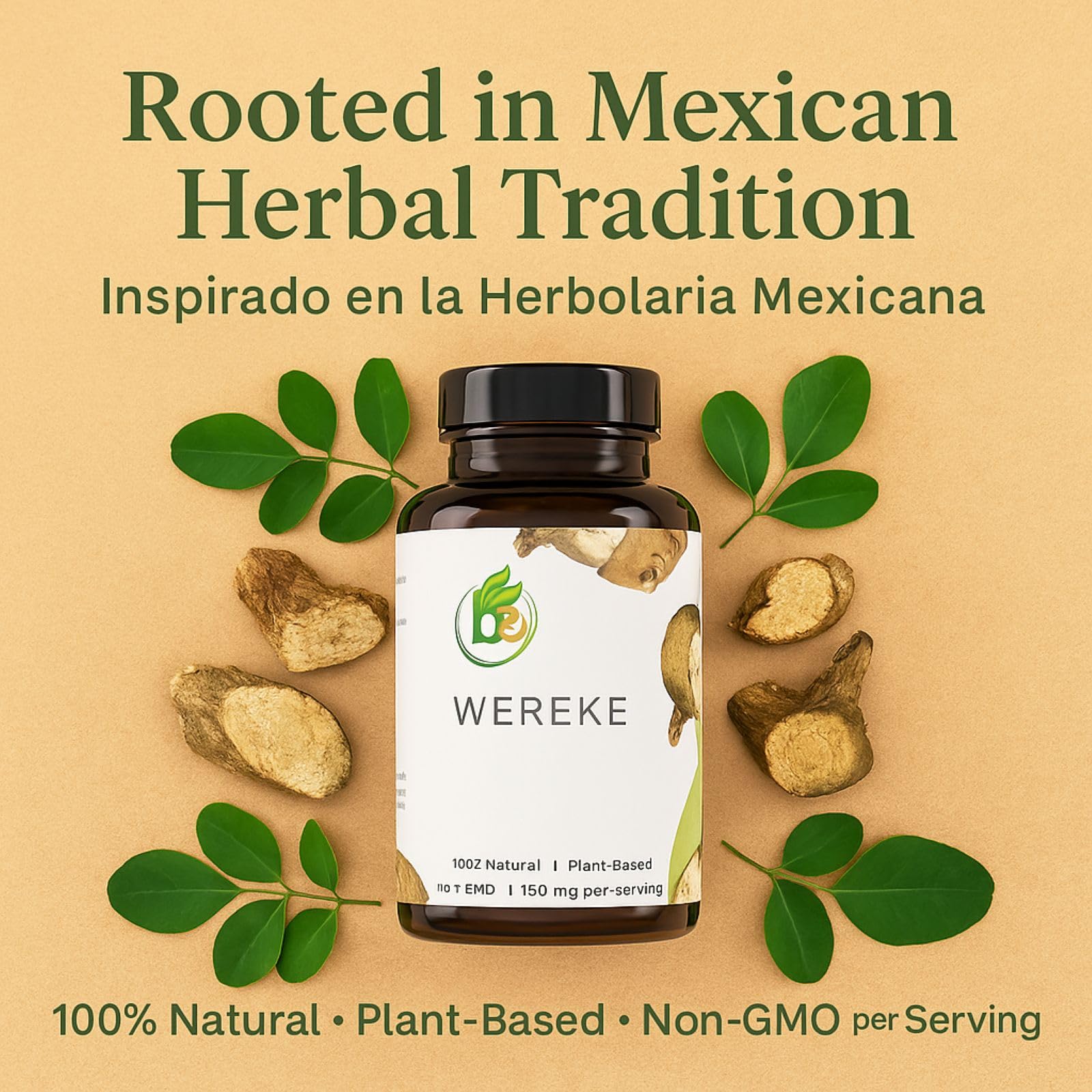 B-Experts Wereke Root 1500 mg Vegan Capsules side view