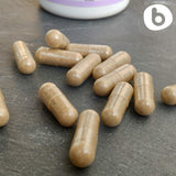 b Lavender Capsules 100% Organic bottle with lid