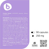 b Lavender Capsules 100% Organic with water glass