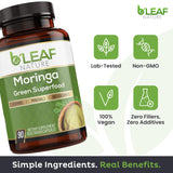 B'LEAF NATURE Moringa Capsules 1000mg bottle with label