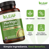 B'LEAF NATURE Moringa Capsules 1000mg with measuring spoon